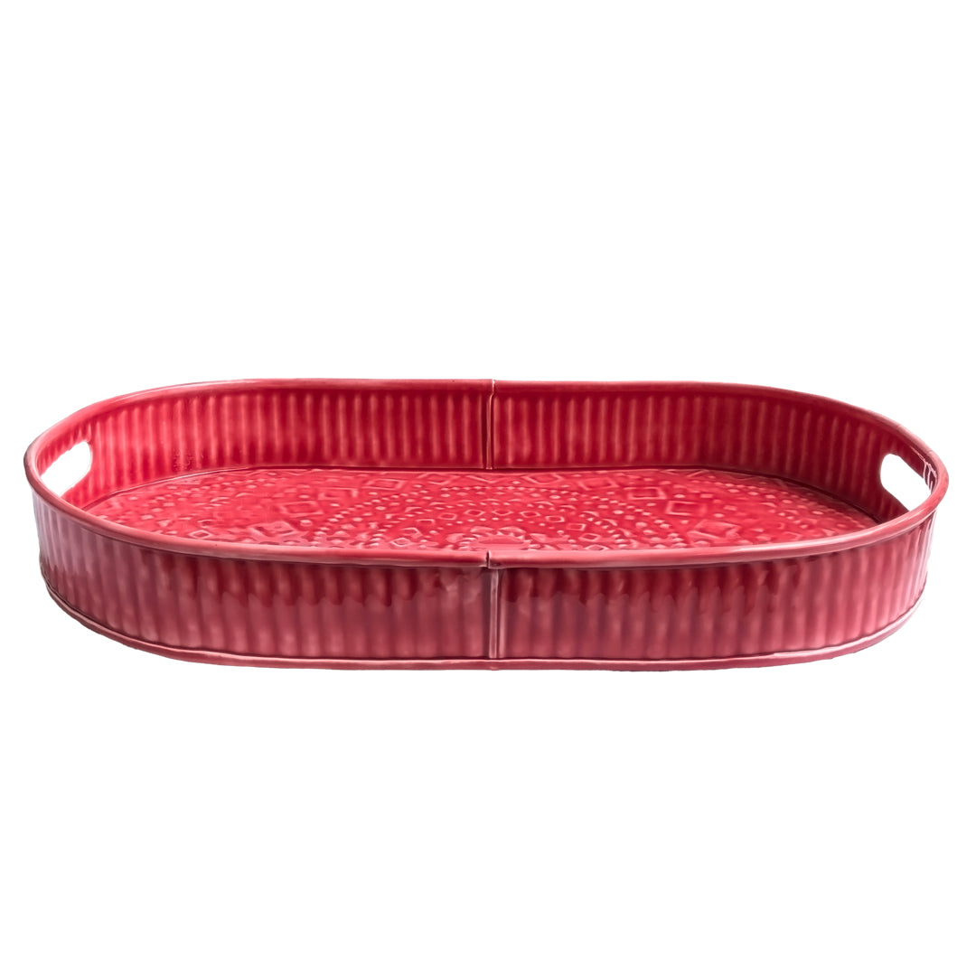 Large Red Serving Tray | Casa Kriti