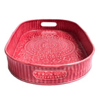 Large Red Serving Tray | Casa Kriti