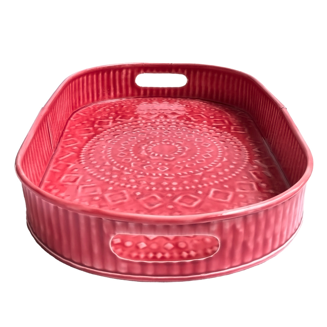 Large Red Serving Tray | Casa Kriti