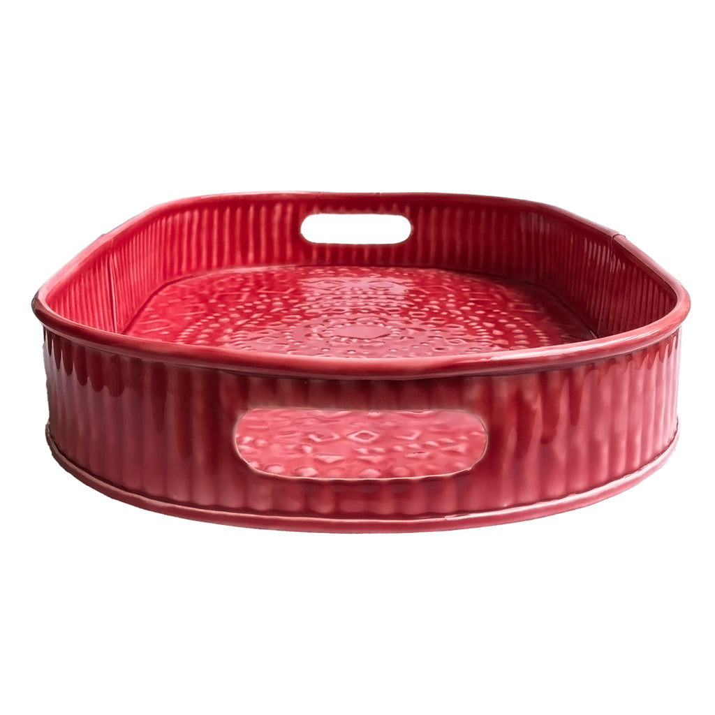 Large Red Serving Tray | Casa Kriti