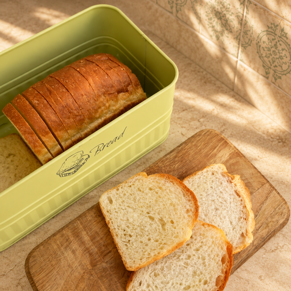Matte Green Bread Box