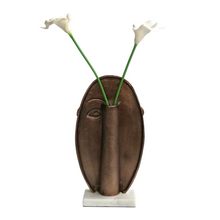 Load image into Gallery viewer, Minimalist Copper Face Figurine with Marble Base | Casa Kriti
