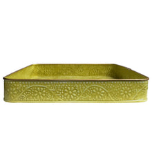 Load image into Gallery viewer, Neon Yellow Square Serving Tray | Casa Kriti
