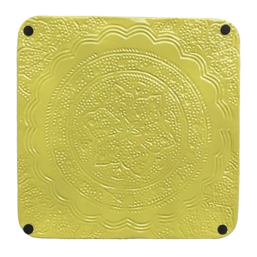 Neon Yellow Square Serving Tray | Casa Kriti