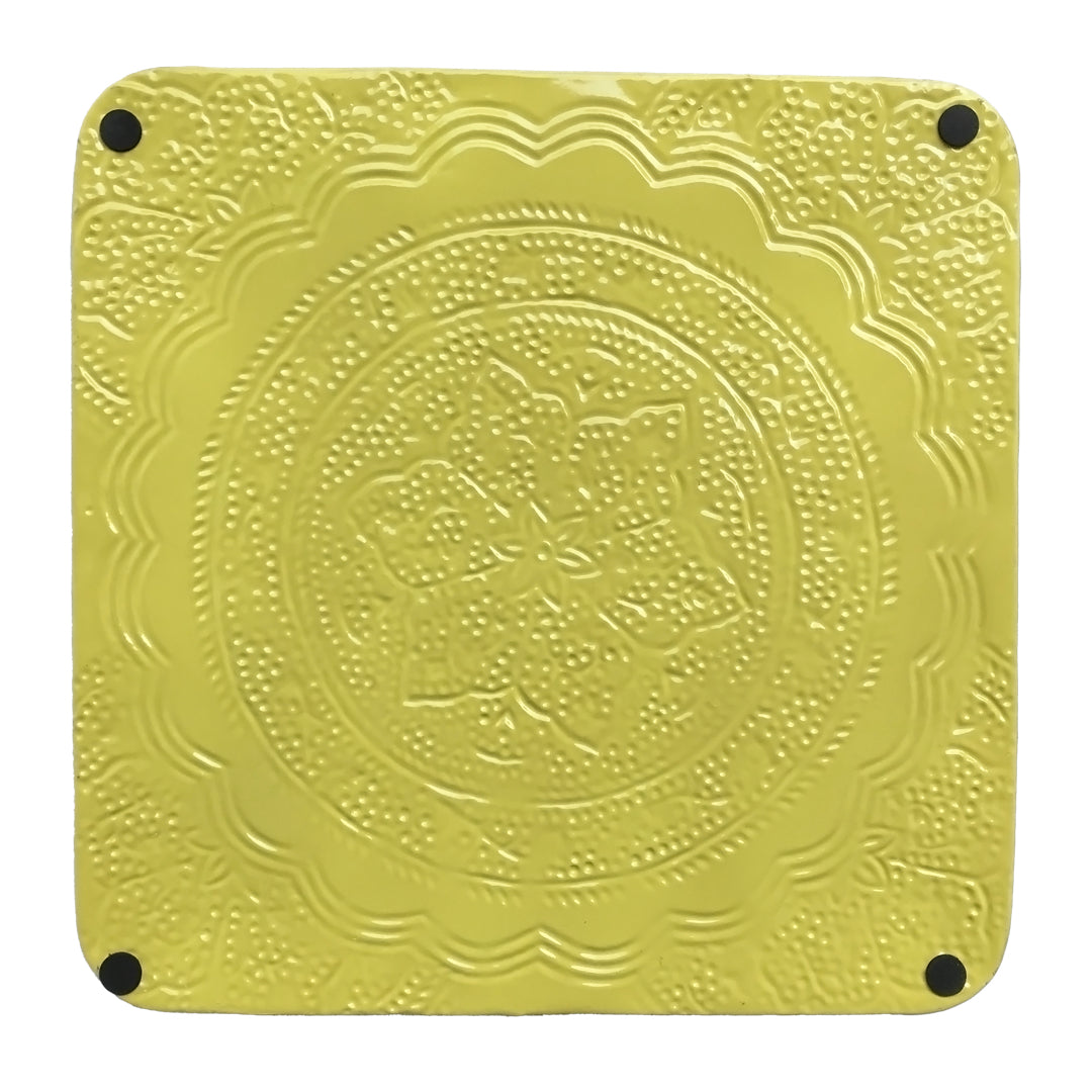 Neon Yellow Square Serving Tray | Casa Kriti