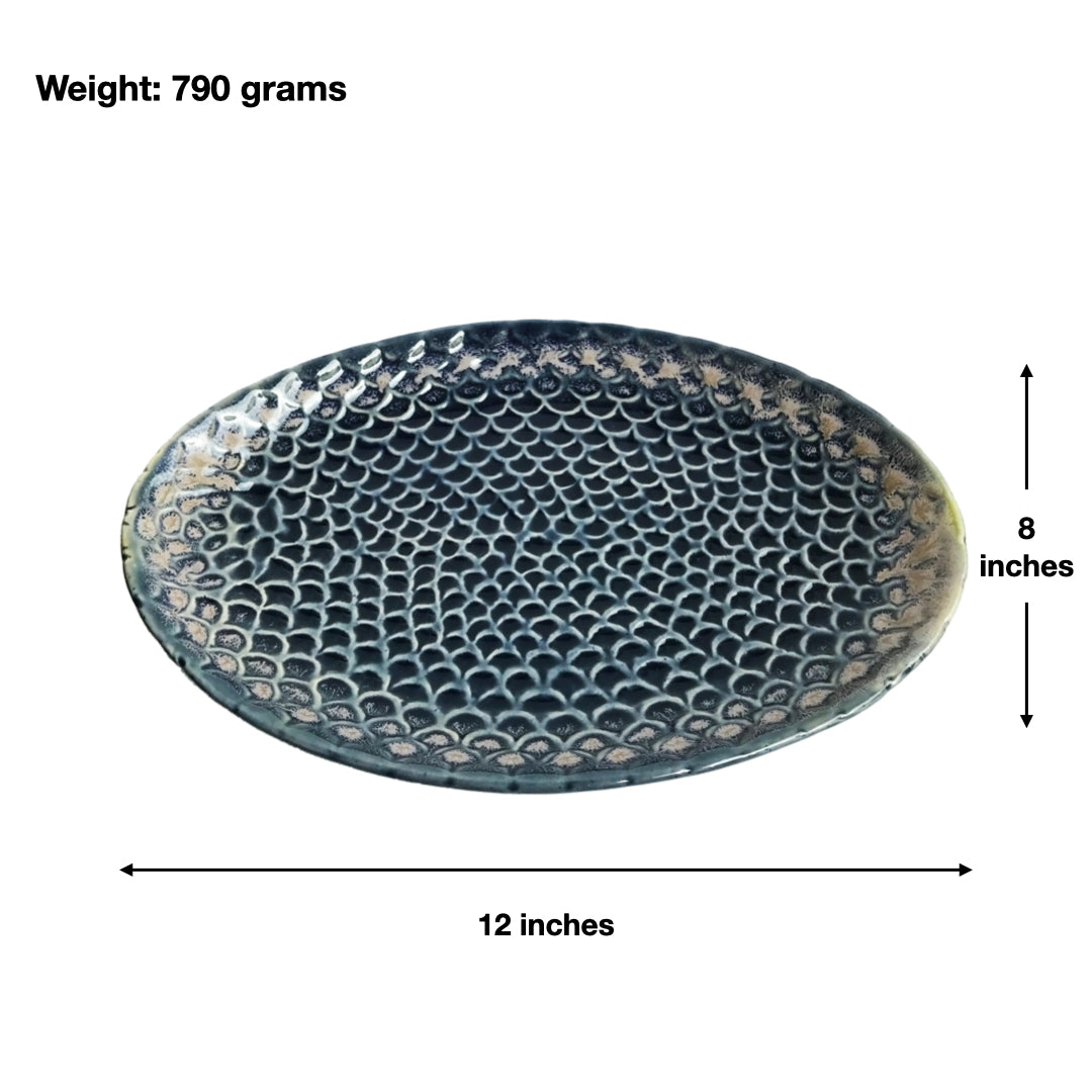 Blue Shell Ceramic Platter