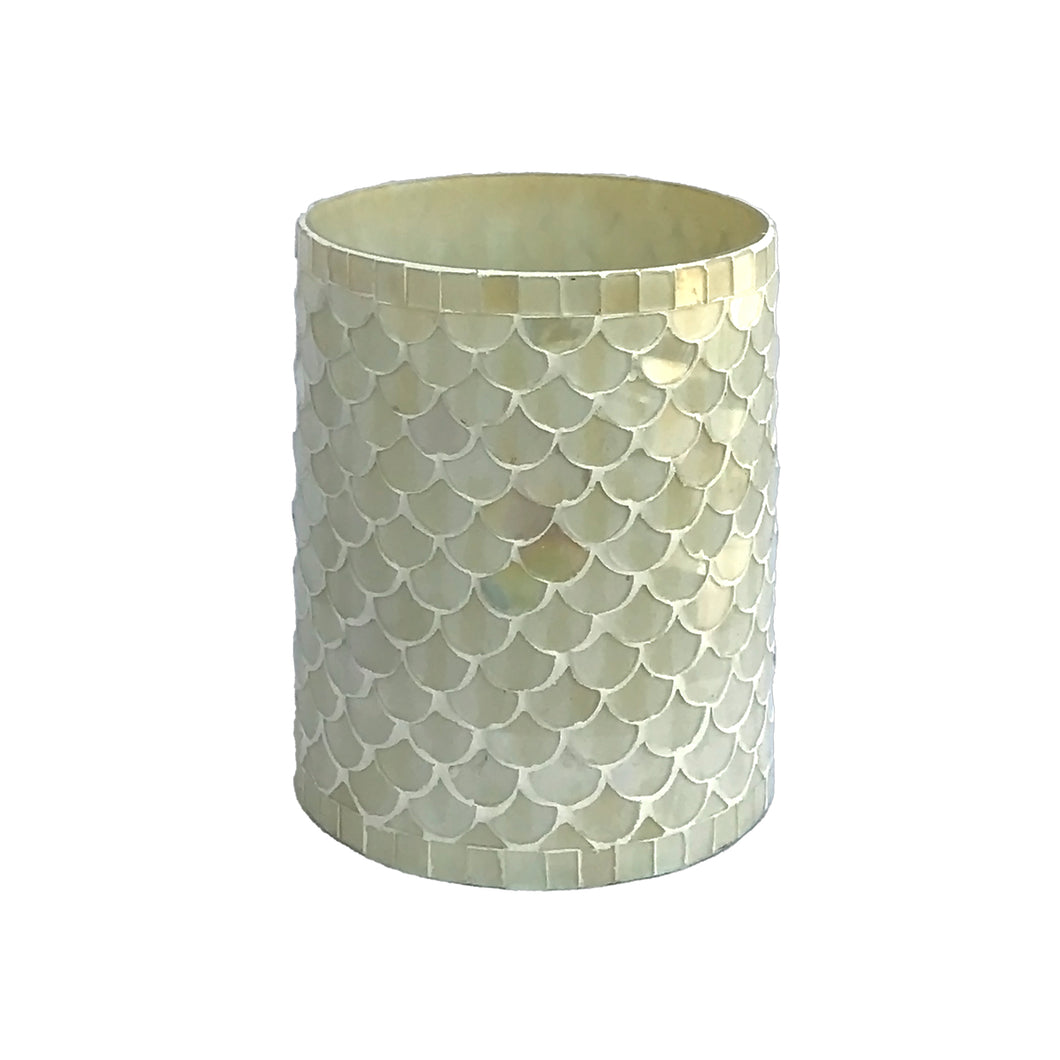 Pearl Perfection Mosaic Glass Vase