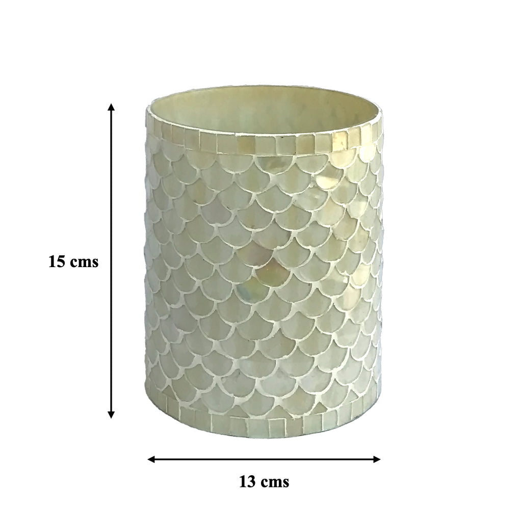 Pearl Perfection Mosaic Glass Vase | Casa Kriti