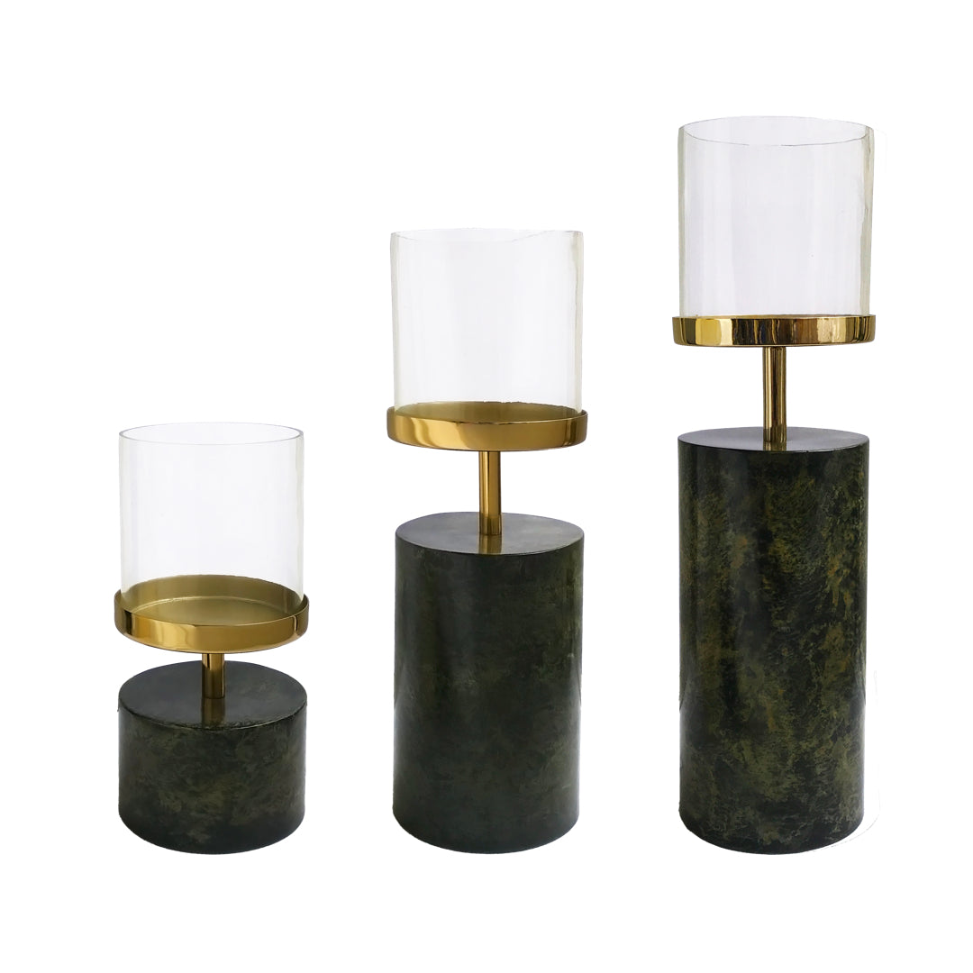 Platina Pillar Candle Holders Set of 3 | Casa Kriti
