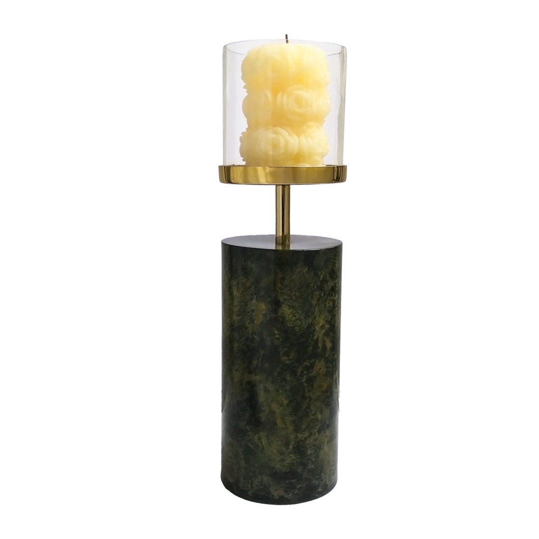 Large Platina Pillar Candle Holder | Casa Kriti