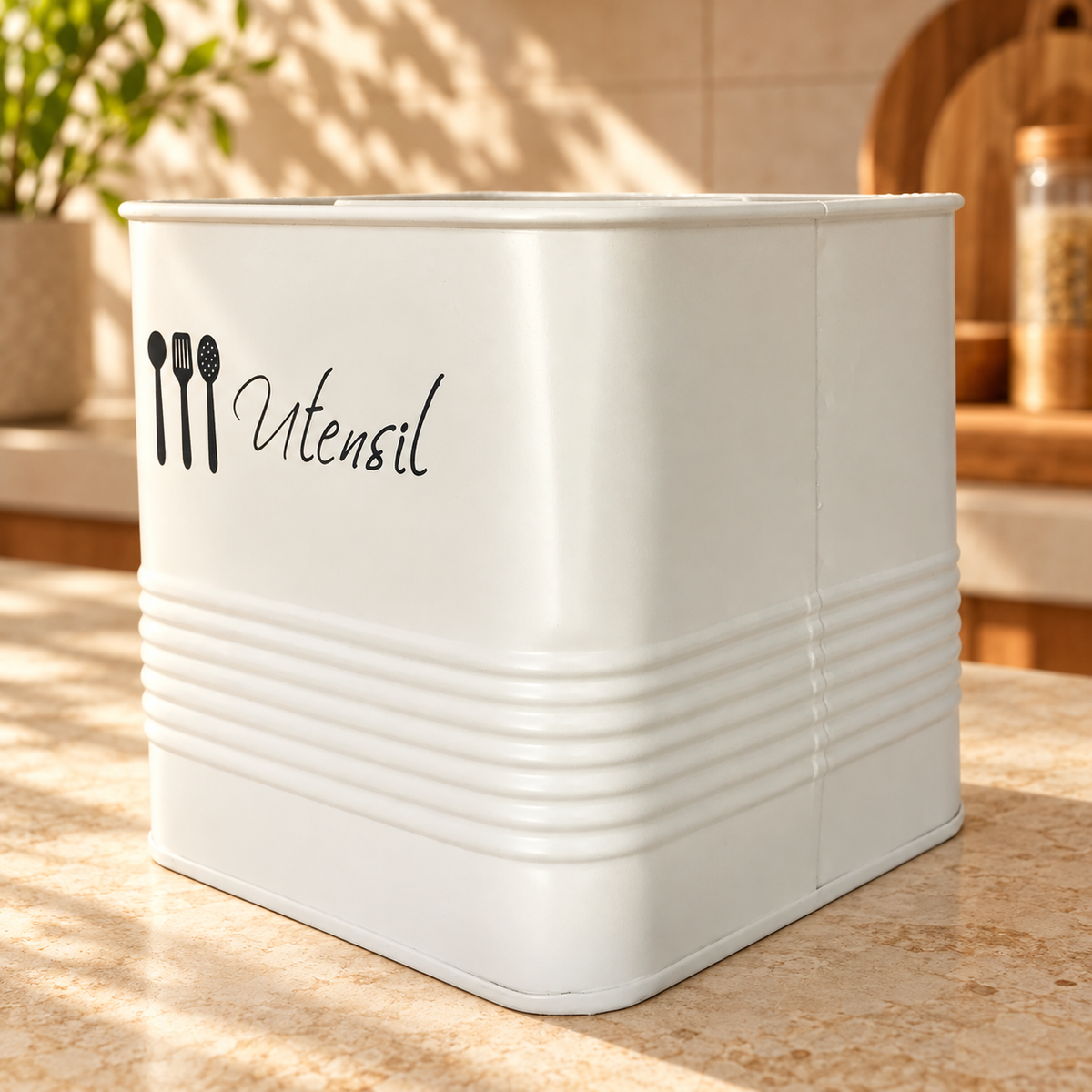 Pure White Utensil Jar