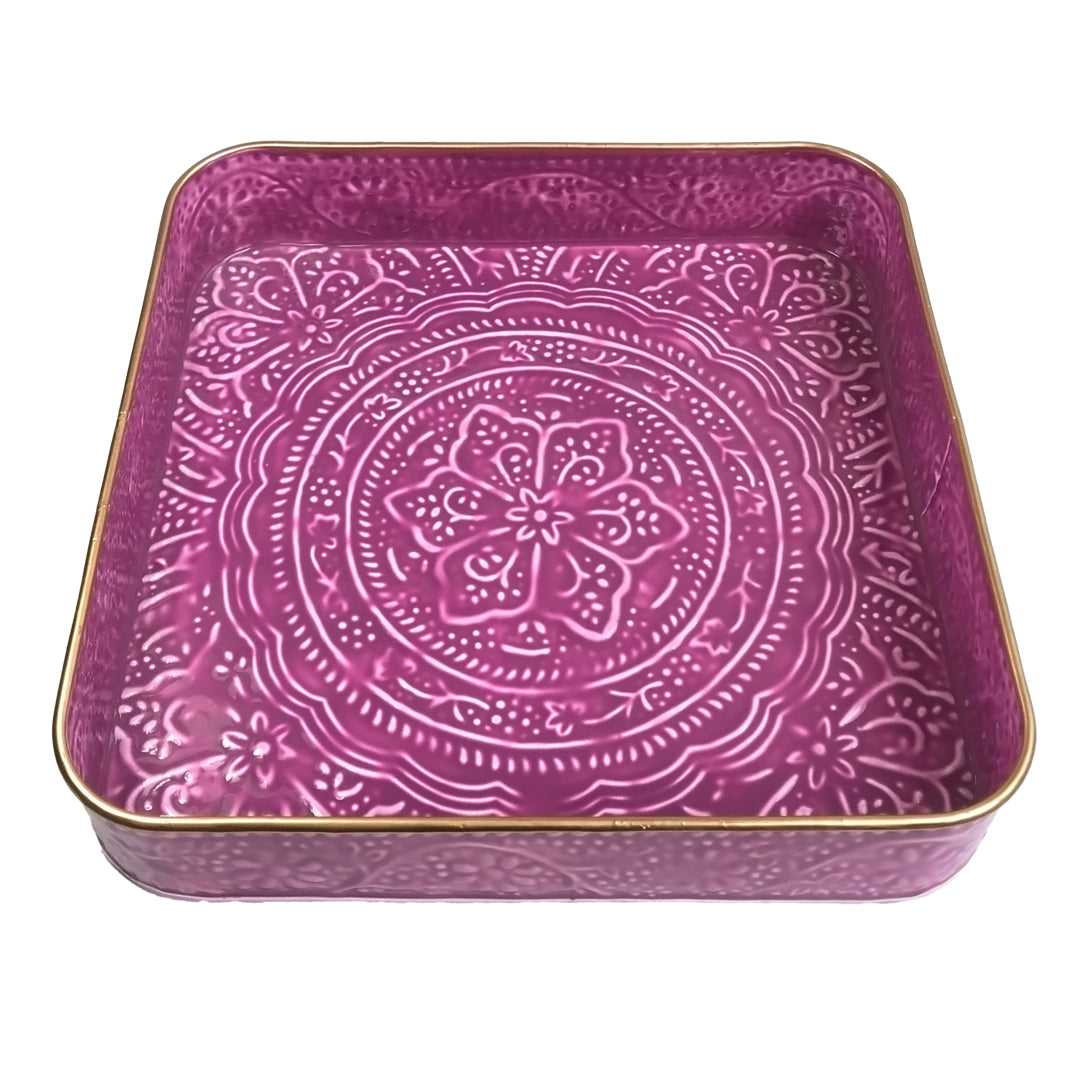 Purple Square Serving Tray | Casa Kriti