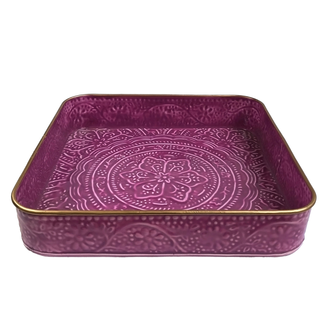 Purple Square Serving Tray | Casa Kriti