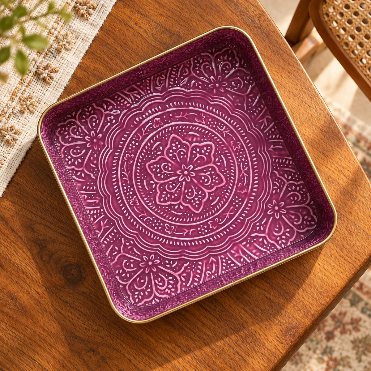 Purple Square Serving Tray