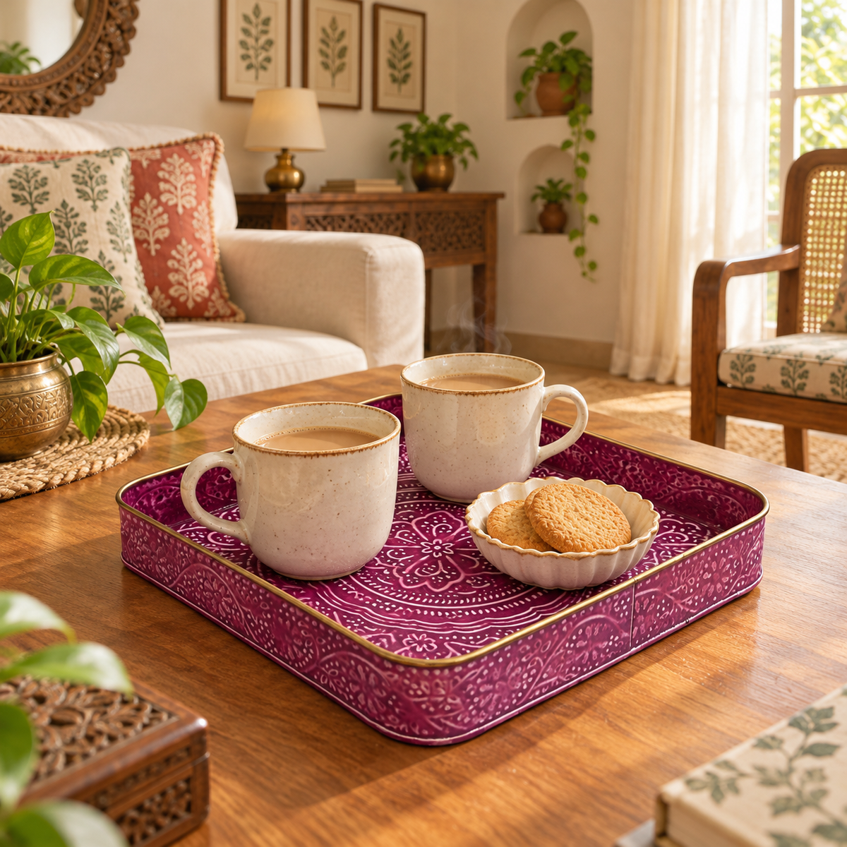 Purple Square Serving Tray