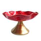 Red Hammered Aluminium Platter | Casa Kriti