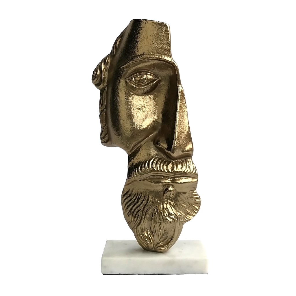 Regal Gold Bearded Face Figurine | Casa Kriti