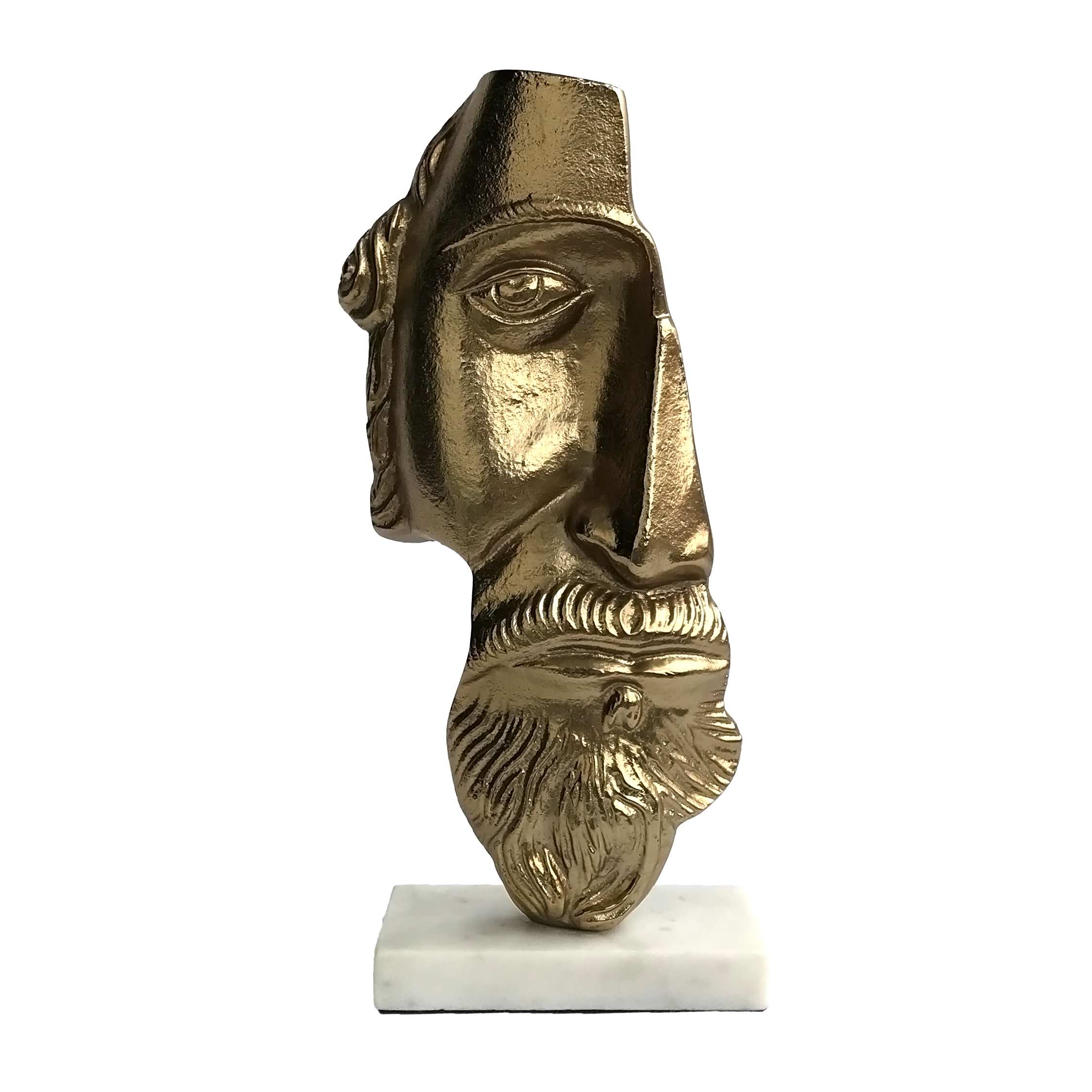 Regal Gold Bearded Face Figurine | Casa Kriti