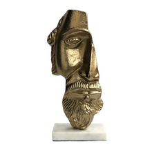 Load image into Gallery viewer, Regal Gold Bearded Face Figurine | Casa Kriti
