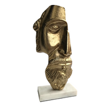 Load image into Gallery viewer, Regal Gold Bearded Face Figurine | Casa Kriti
