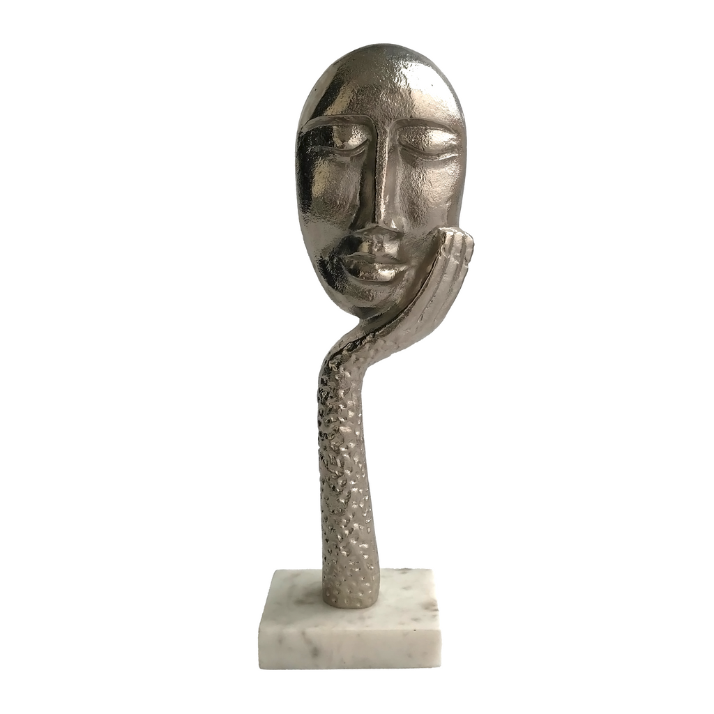 Resting Face Figurine with Marble Base | Casa Kriti