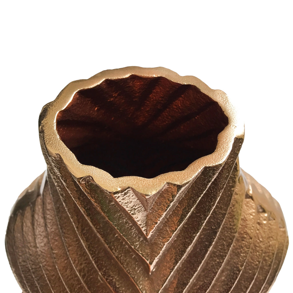 Rose Gold Fluted Flower Vase | Casa Kriti