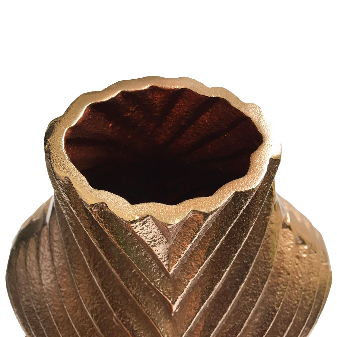 Rose Gold Fluted Flower Vase | Casa Kriti