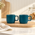 Teal Ceramic Cups Pair