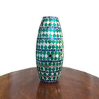 Teal Mirage Mosaic Glass Vase | Casa Kriti