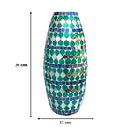 Teal Mirage Mosaic Glass Vase | Casa Kriti