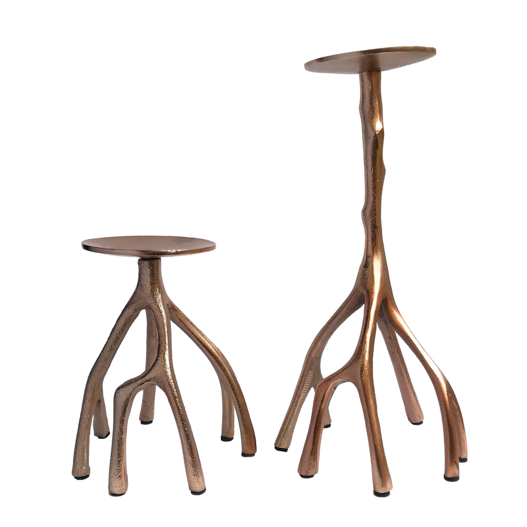 Tree-Leg Pillar Candle Holder Pair | Casa Kriti