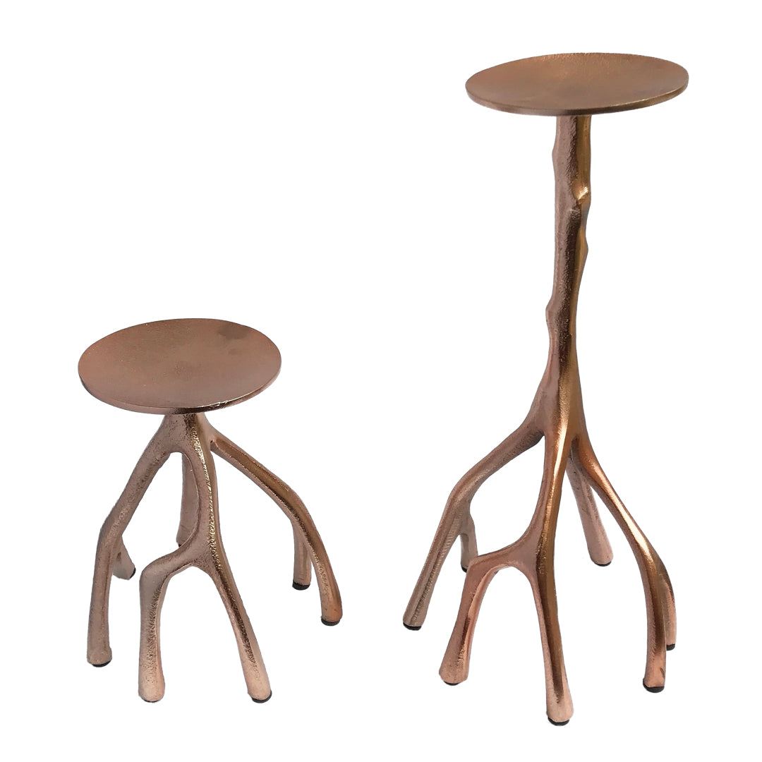 Tree-Leg Pillar Candle Holder Pair | Casa Kriti
