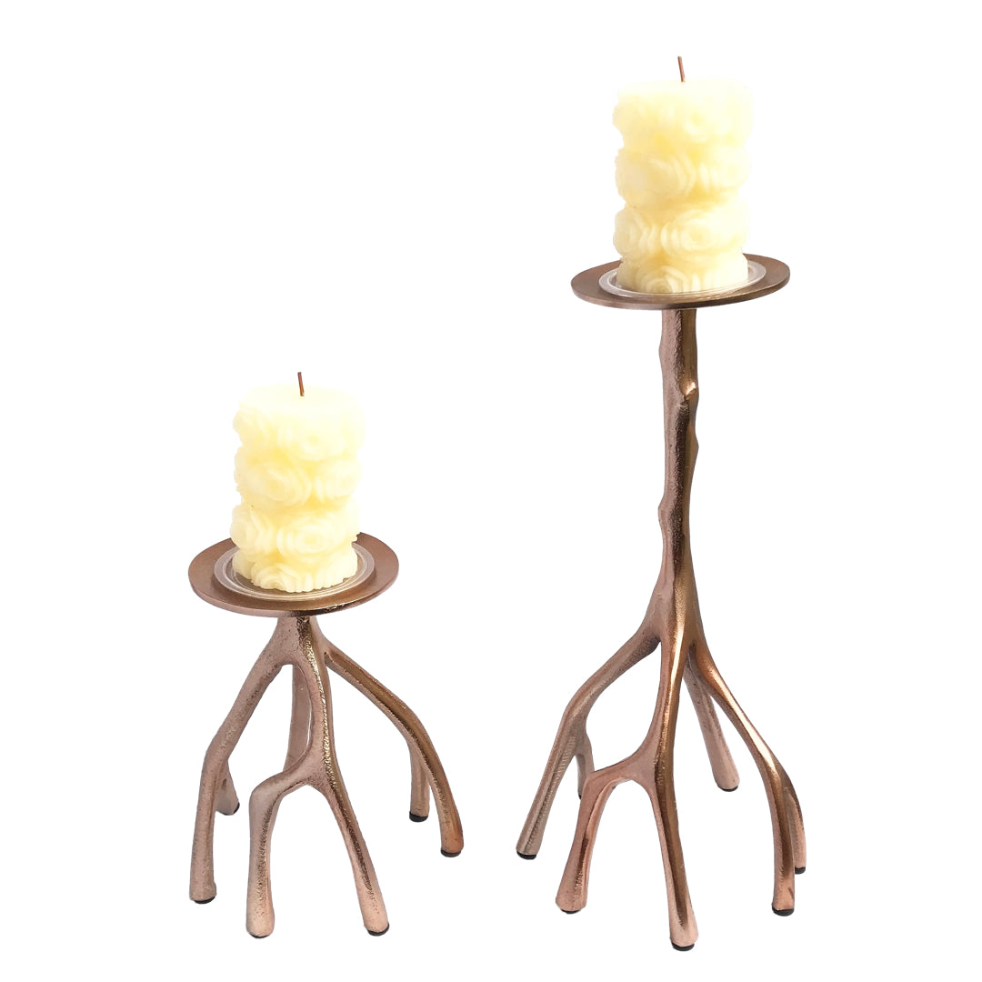 Tree-Leg Pillar Candle Holder Pair | Casa Kriti