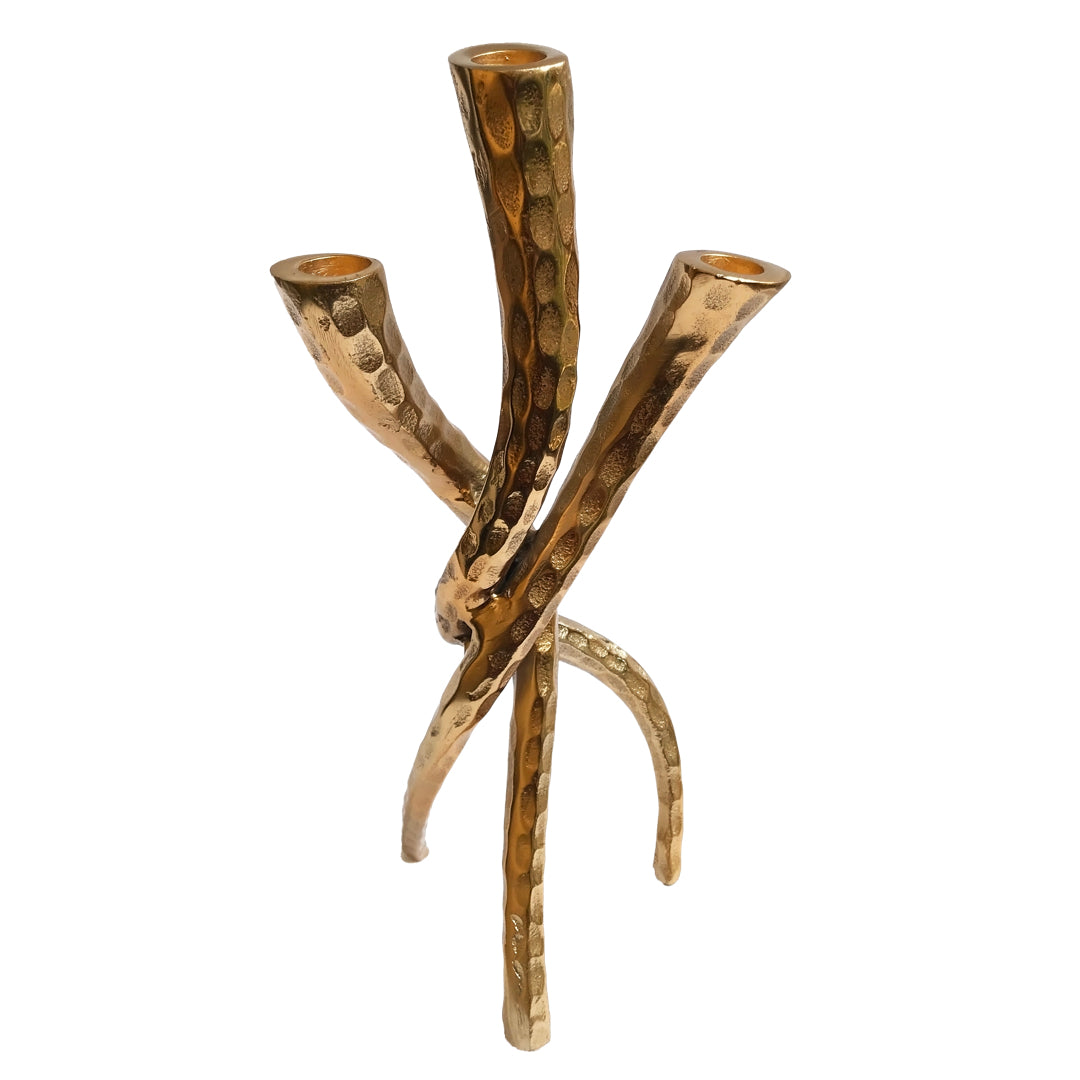 Twisted Golden Candle Holder | Casa Kriti