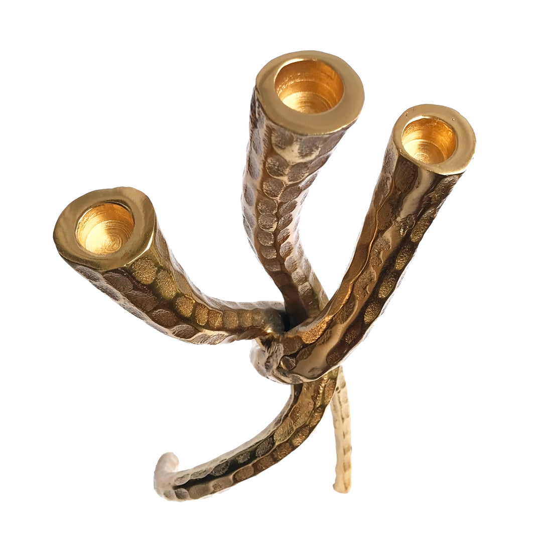 Twisted Golden Candle Holder | Casa Kriti