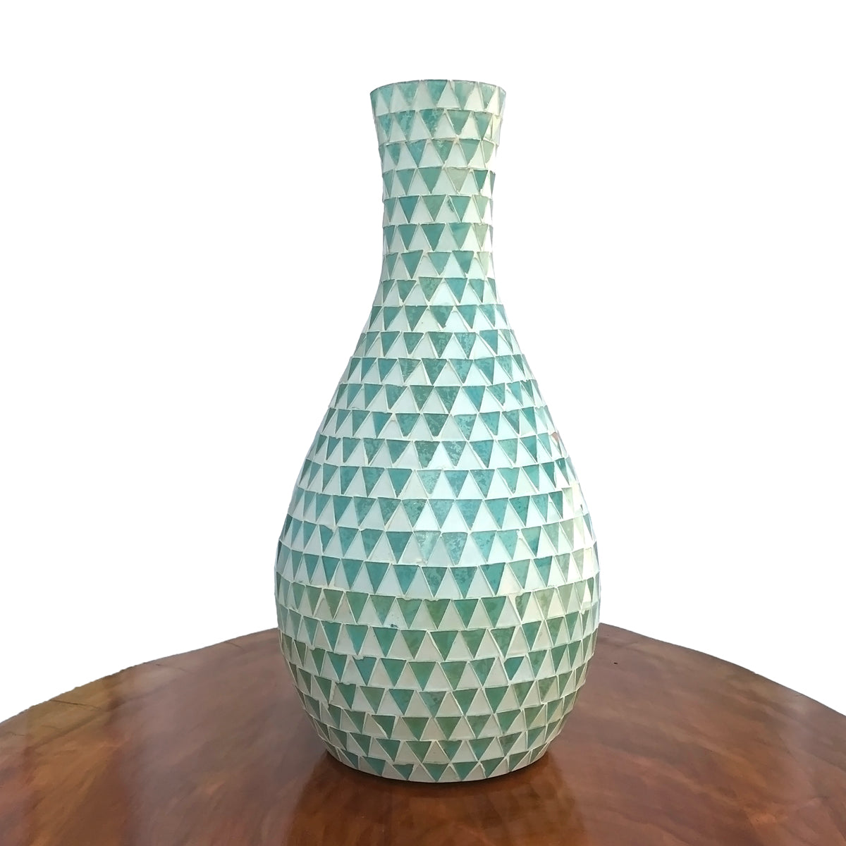 White Blue Wave Mosaic Glass Vase | Casa Kriti