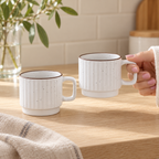 White Ceramic Cups Pair