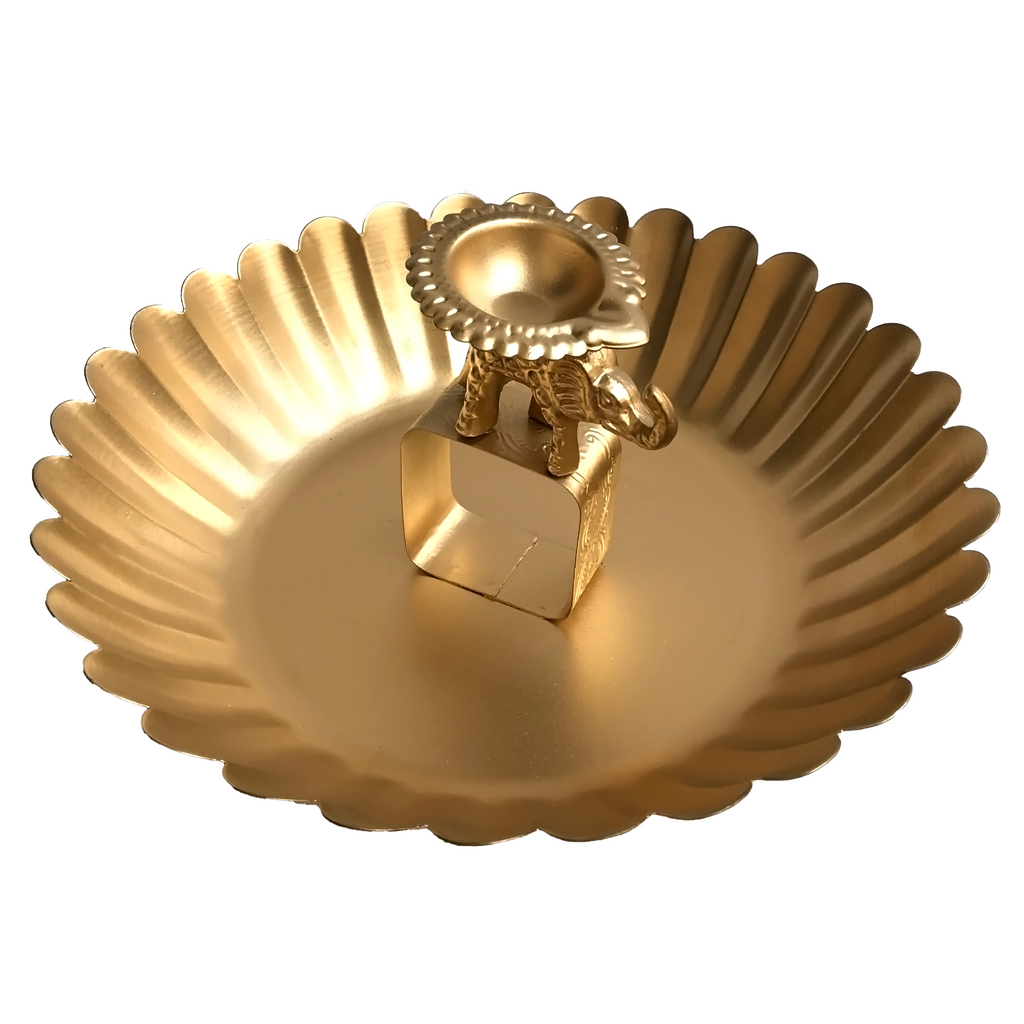 Elephant Crowned Tea Light Urli | Casa Kriti