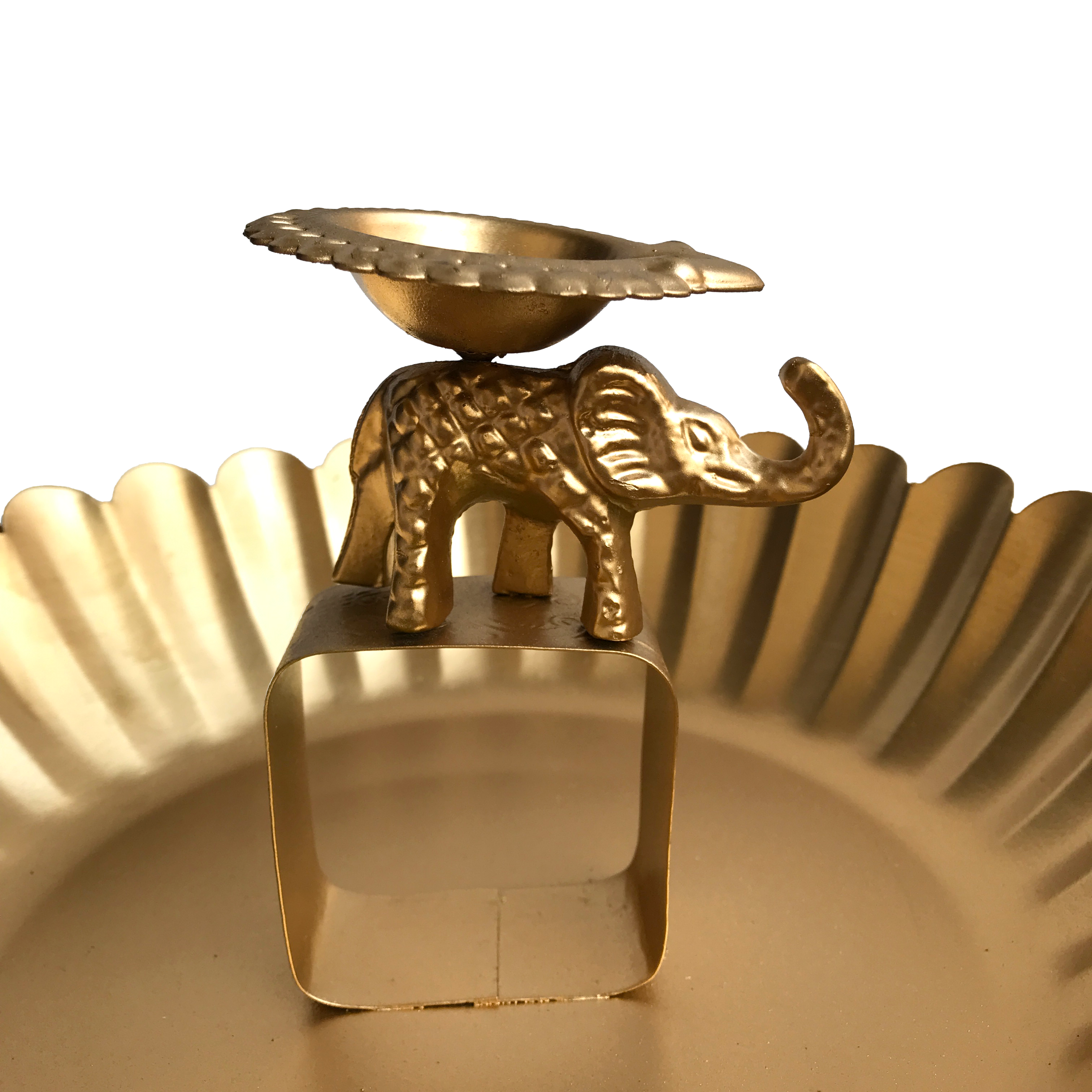 Elephant Crowned Tea Light Urli | Casa Kriti