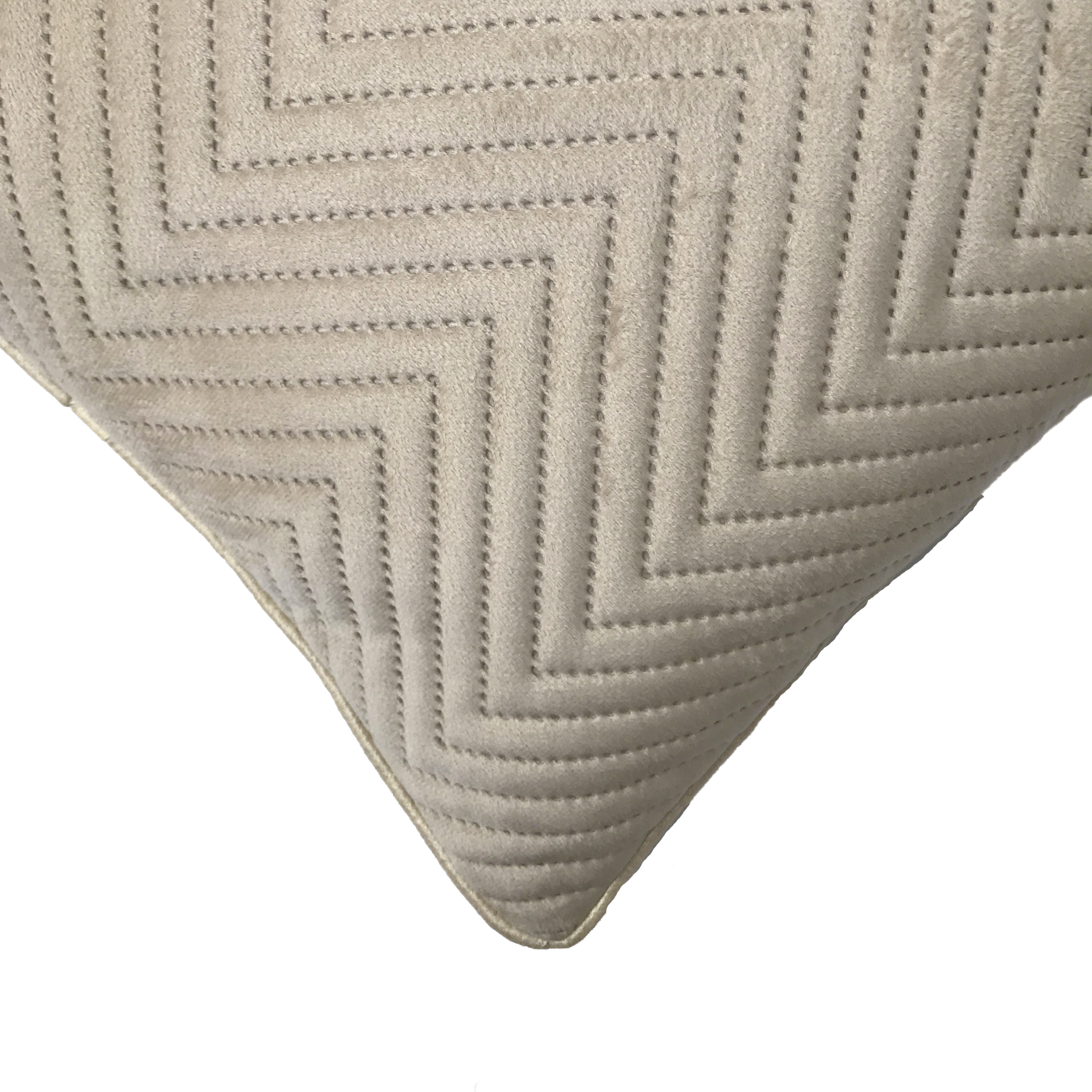 Beige Soft Cotton Velvet Cushion Cover | Casa Kriti