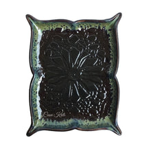 Load image into Gallery viewer, Black Embossing Ceramic Serving Platter by Casa Kriti
