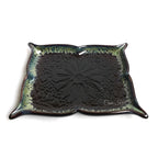 Black Embossing Ceramic Serving Platter by Casa Kriti
