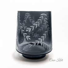 Load image into Gallery viewer, Black Floral Glass Vase | Casa Kriti
