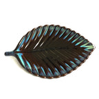 Black Leaf Shaped Ceramic Serving Platter by Casa Kriti