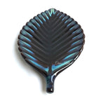Black Leaf Shaped Ceramic Serving Platter by Casa Kriti