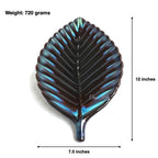 Black Leaf Shaped Ceramic Serving Platter by Casa Kriti