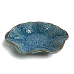 Blue Embossing Round Serving Platter | Casa Kriti