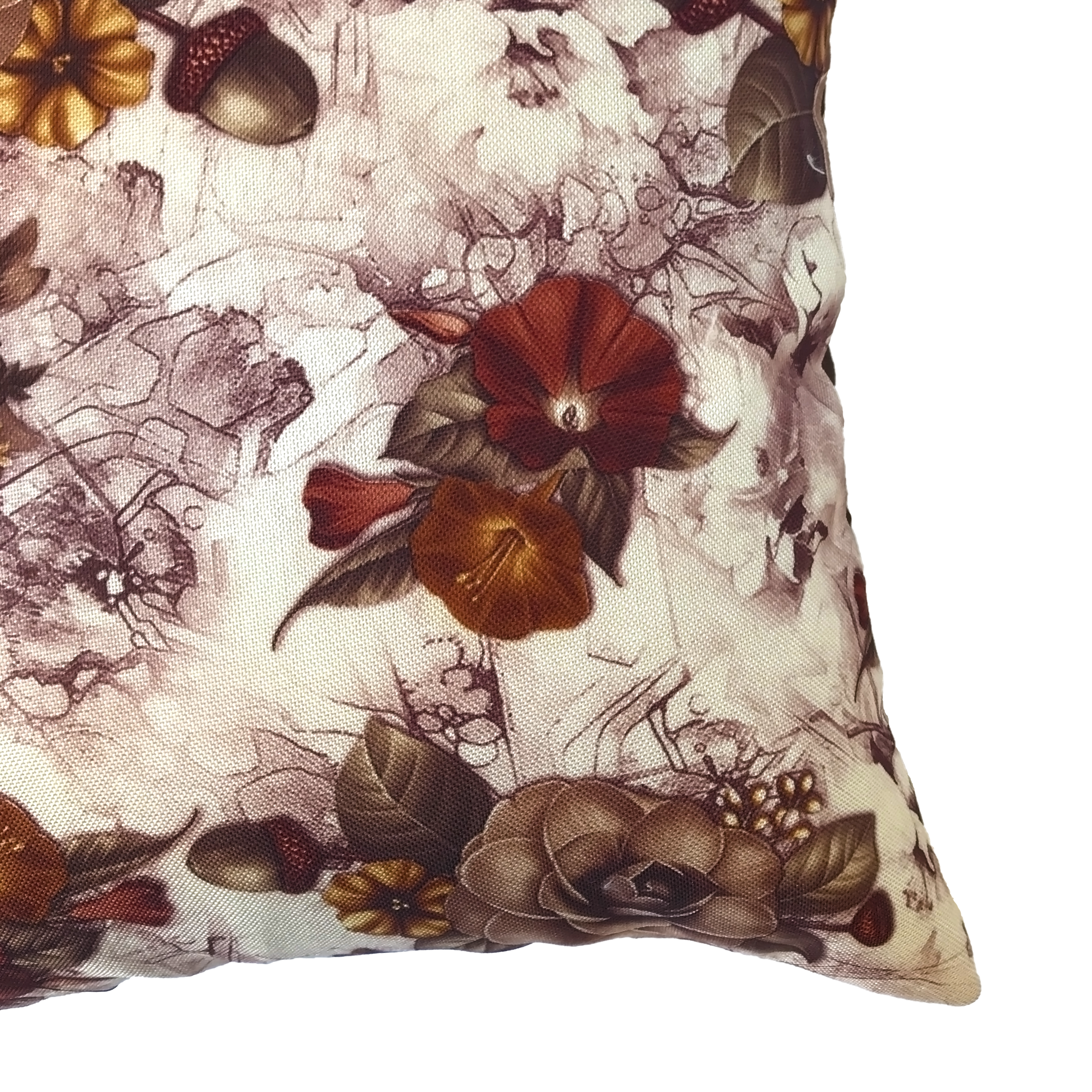 Brown Floral Cushion Cover | Casa Kriti