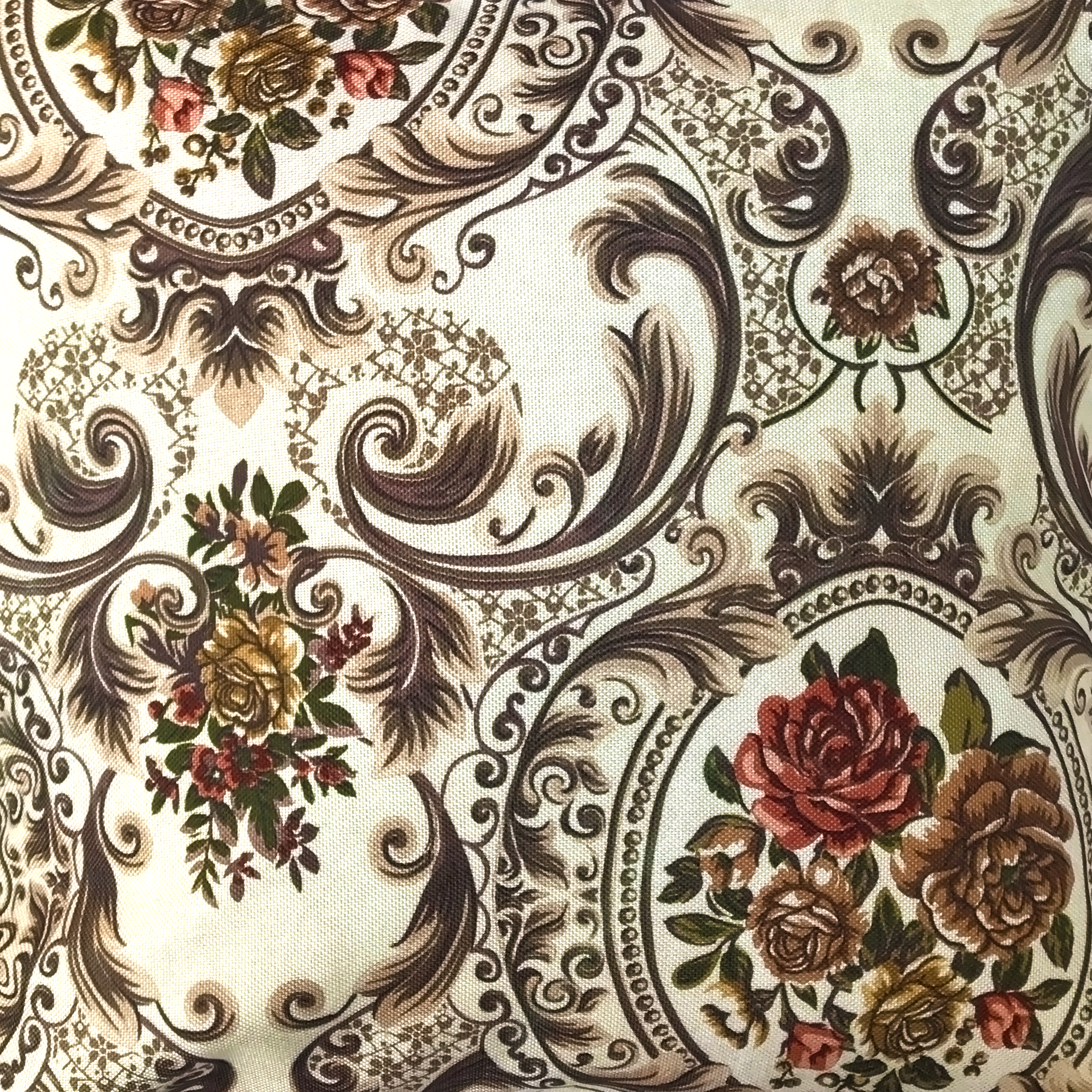 Brown Wild Floral Printed Cushion Cover | Casa Kriti