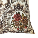 Brown Wild Floral Printed Cushion Cover | Casa Kriti